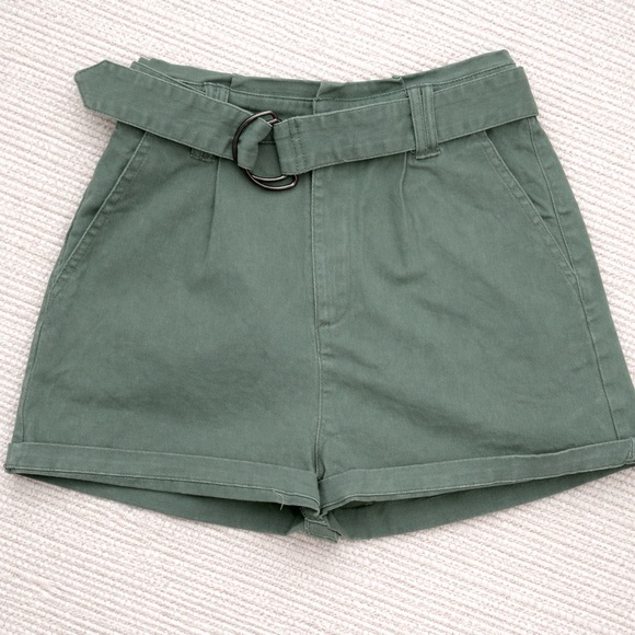 Blue Rain Pants - Blue Rain by Francesca’s Sage Green Waist Belted Shorts